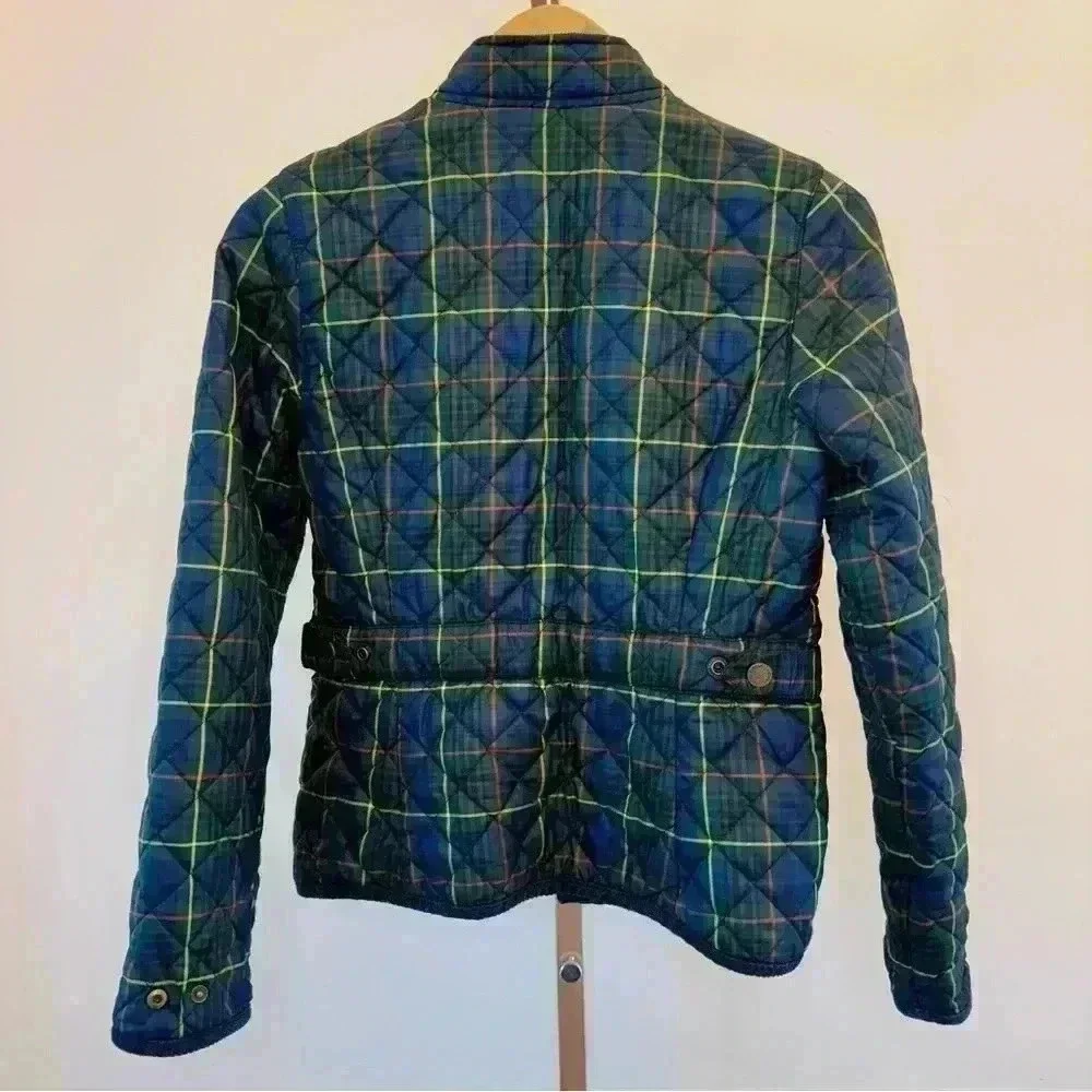 Ralph Lauren Girls Plaid Quilted Jacket Sz L Multicolor Casual Winter Fall Warm